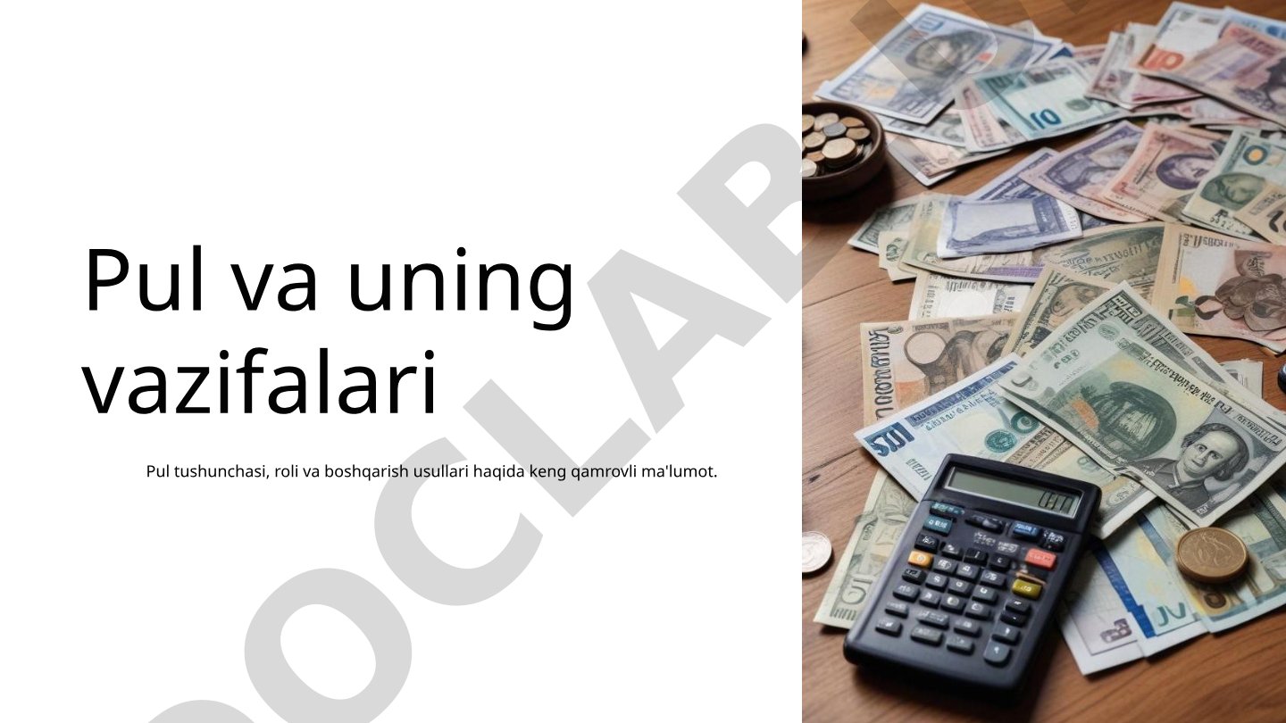 Pul va uning vazifalari