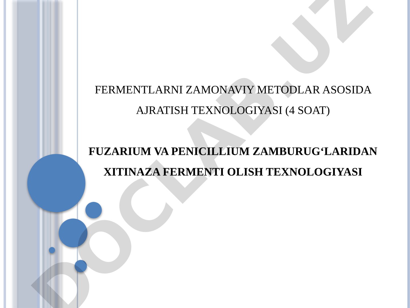 Fuzarium va Penicillium zamburug'laridan xitinaza fermenti olish texnologiyasi