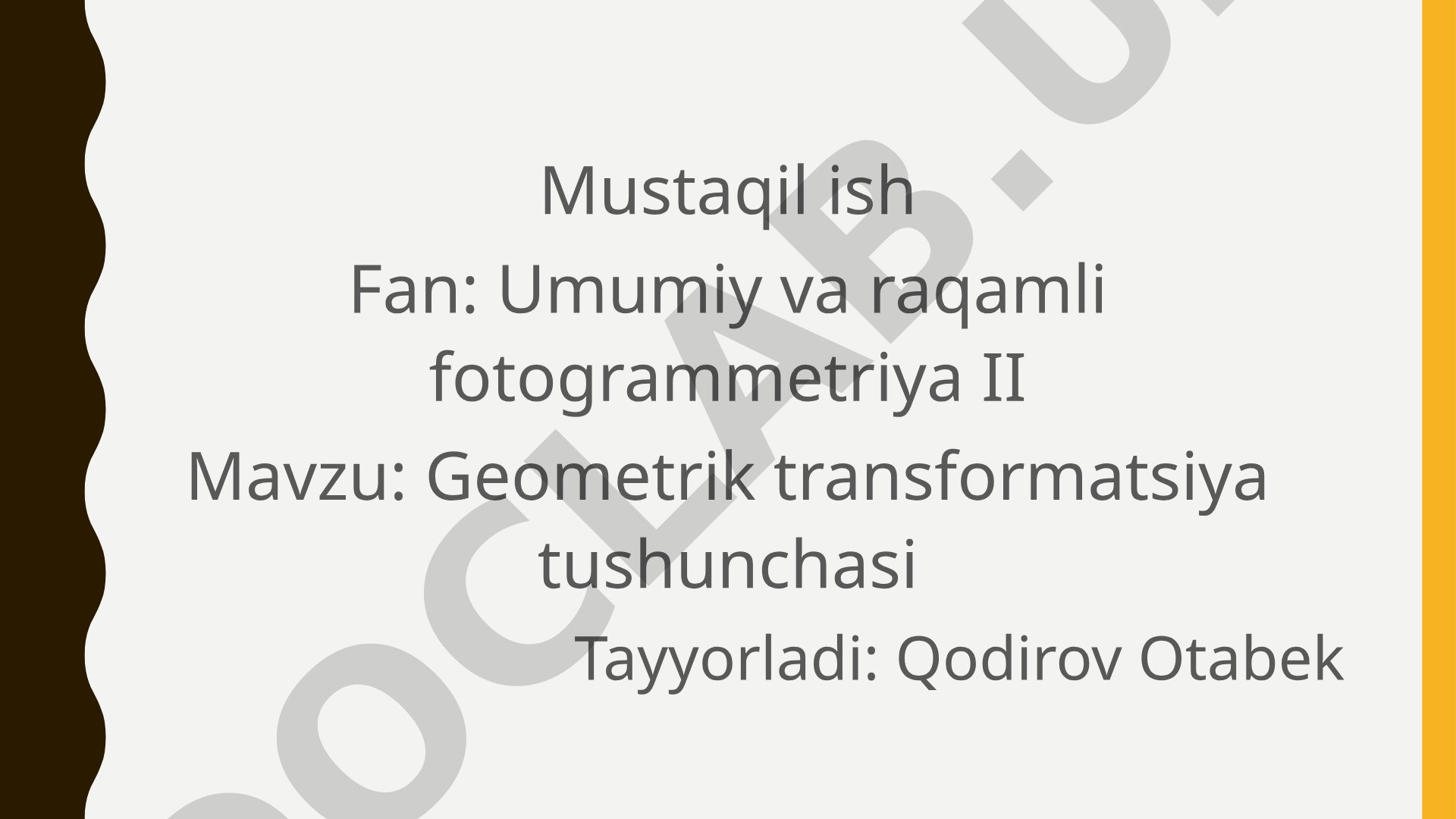 Geometrik transformatsiya tushunchasi