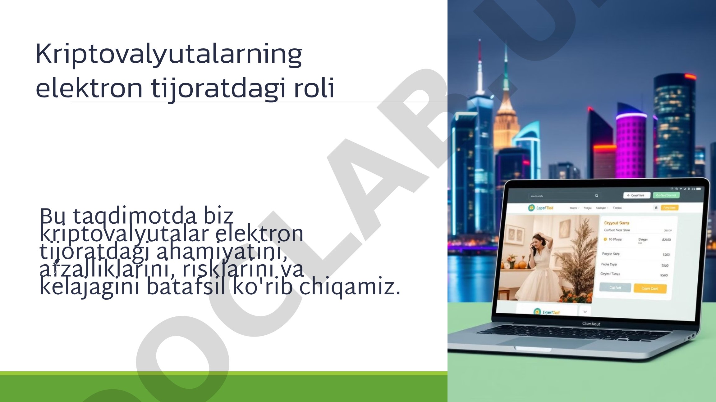Kriptovalyutalarning elektron tijoratdagi roli