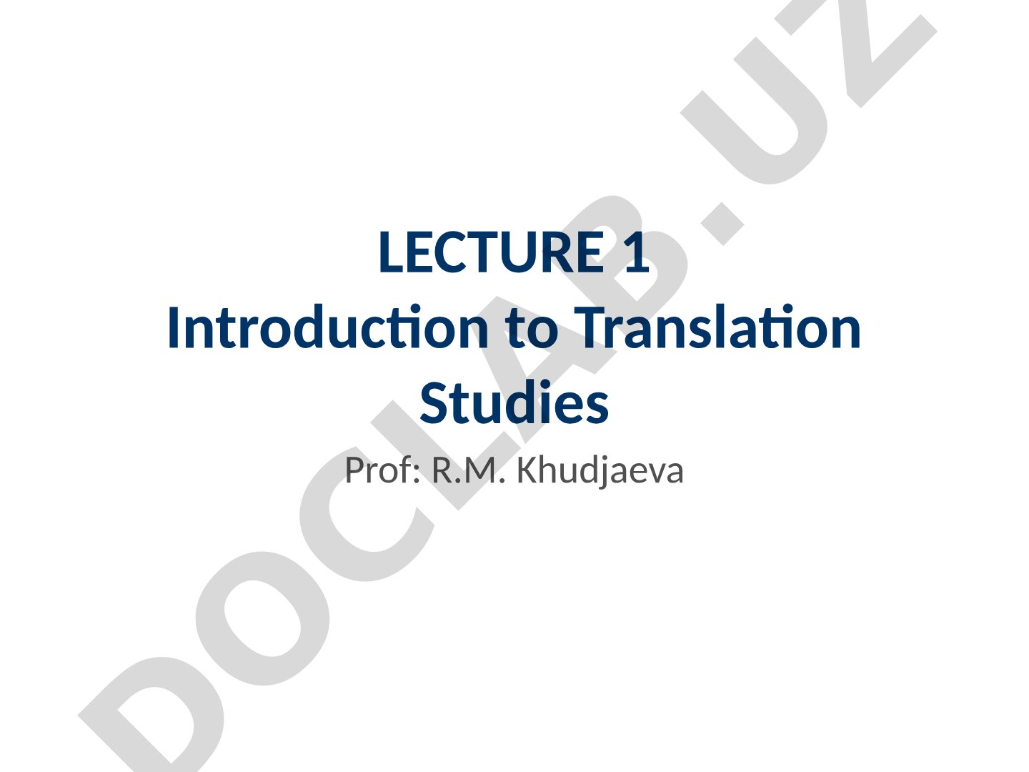 Introduction to Translation Studies