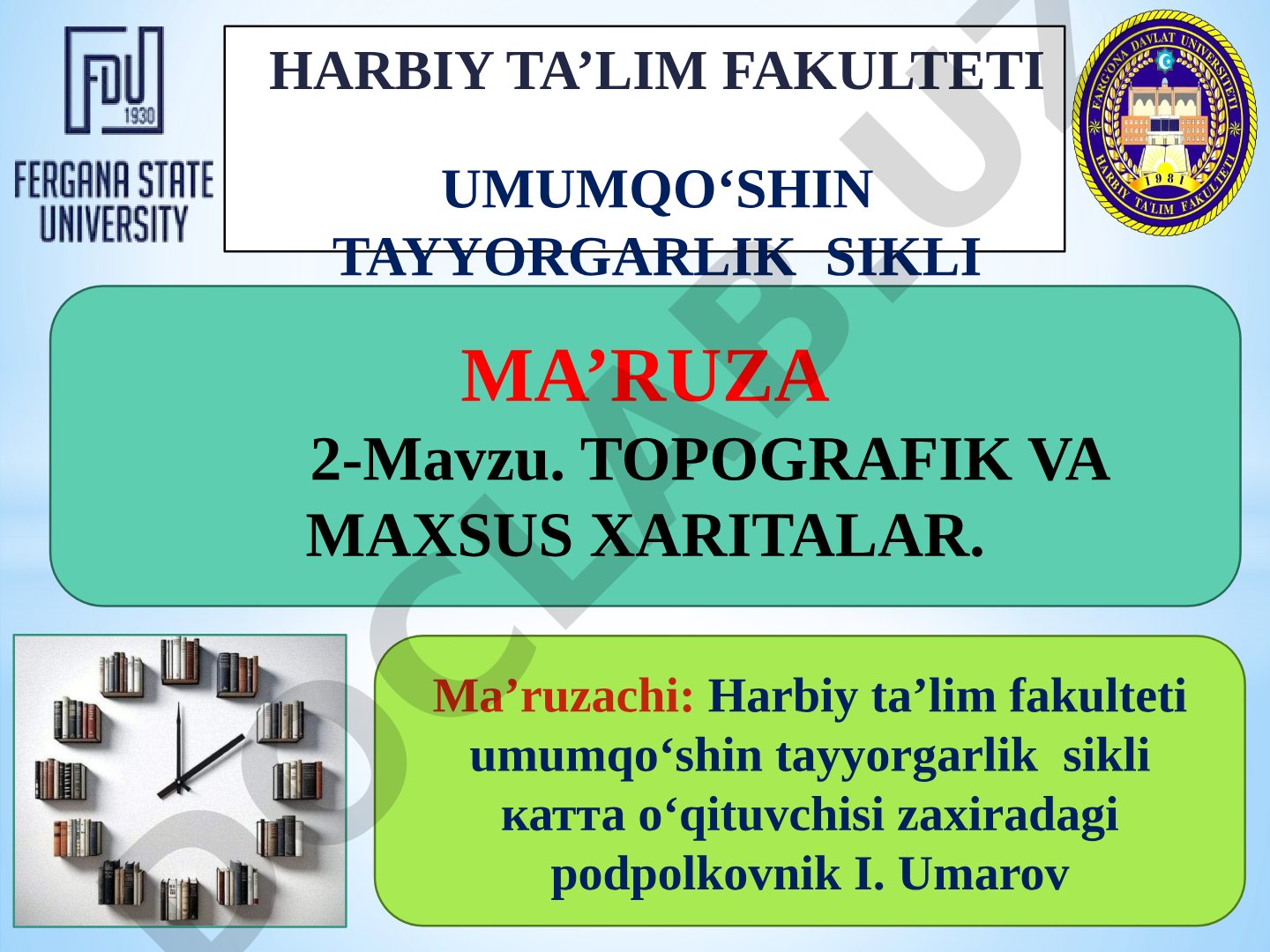 Topografik va maxsus xaritalar