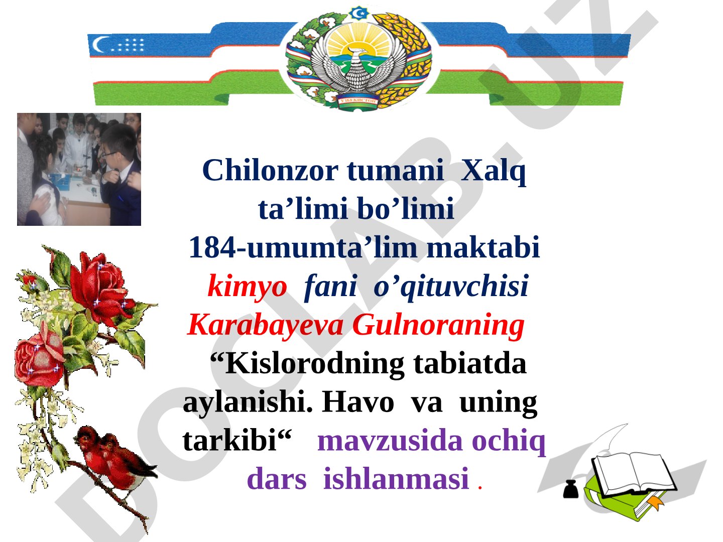 Kislorodning tabiatda aylanishi. Havo va uning tarkibi