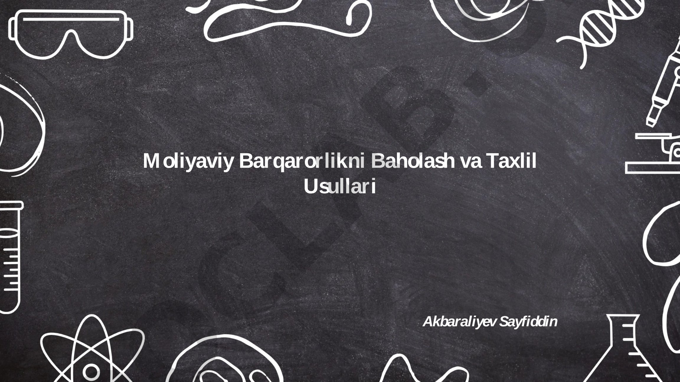 Moliyaviy barqarorlikni baholash va taxlil usullari