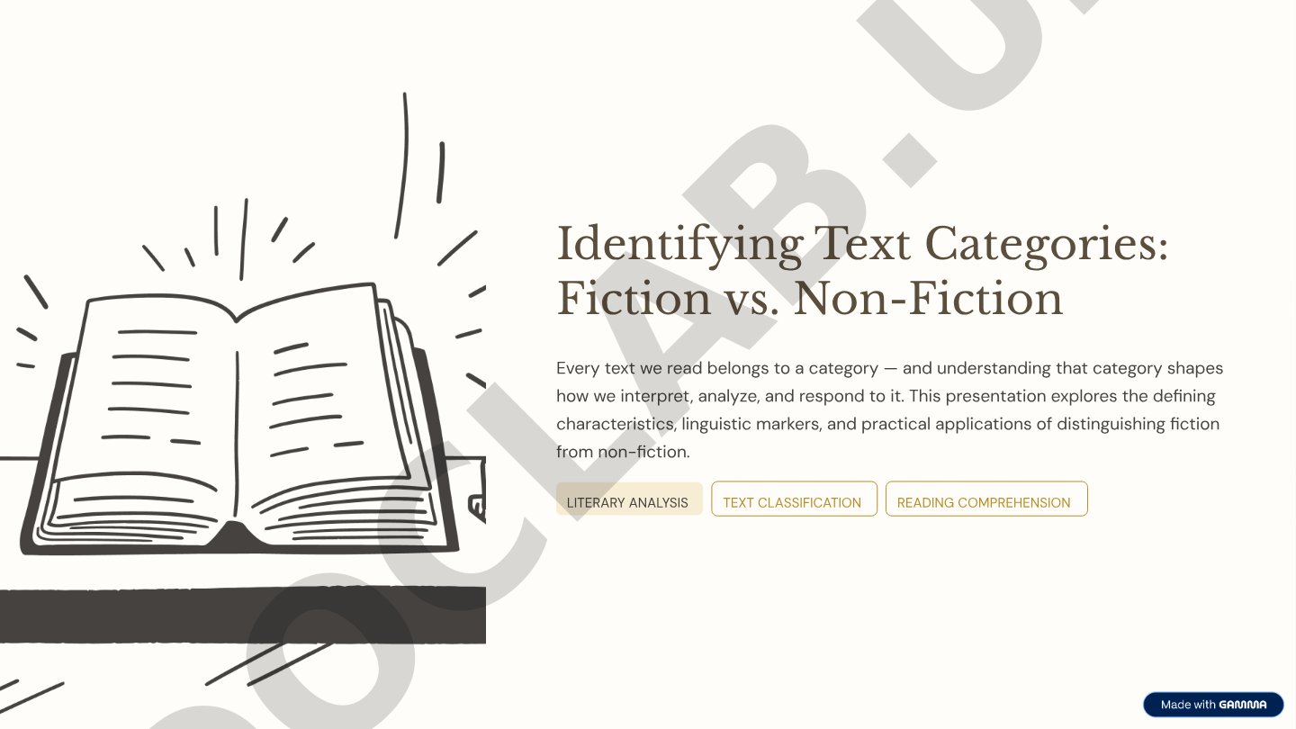 Identifying Text Categories: Fiction vs. Non-Fiction