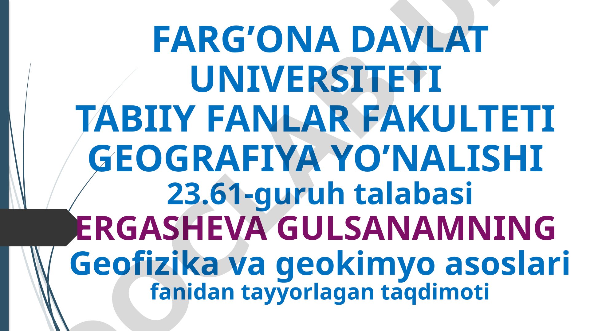 Yerning magnit maydoni tuzilishi, elementlari, anomal maydonlari va magnit variatsiyalari