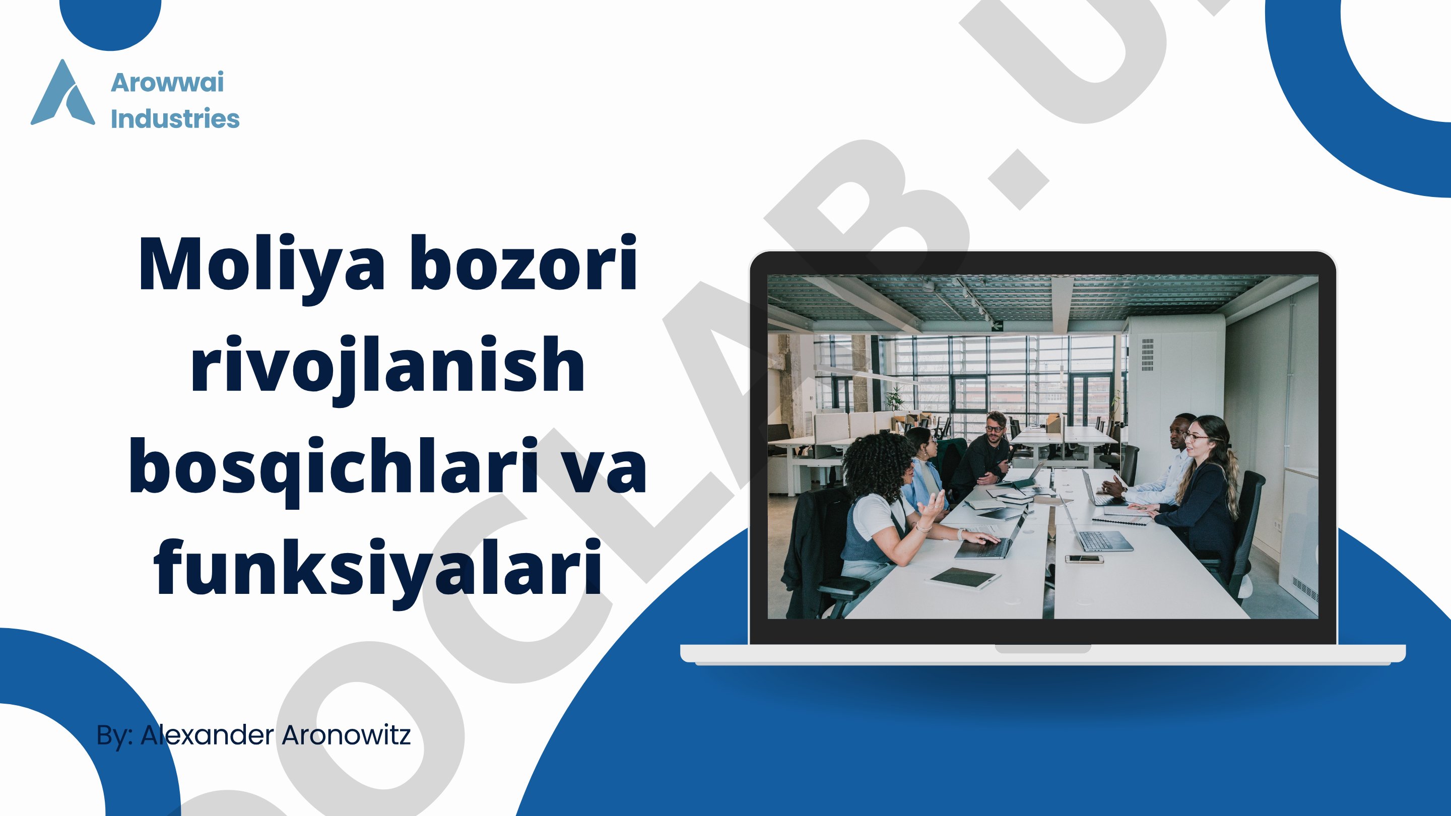 Moliya bozori rivojlanish bosqichlari va funksiyalari