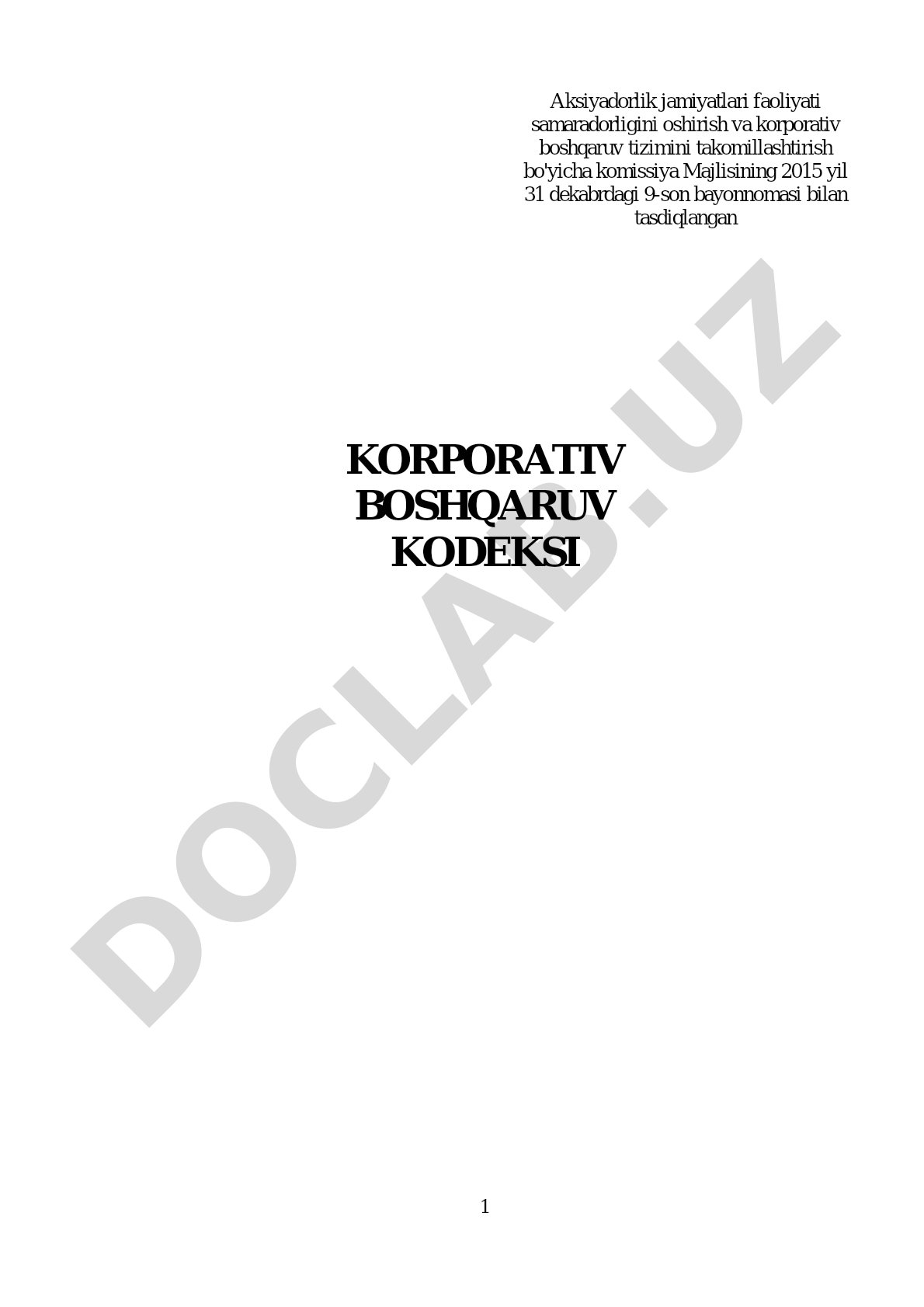 Korporativ boshqaruv kodeksi