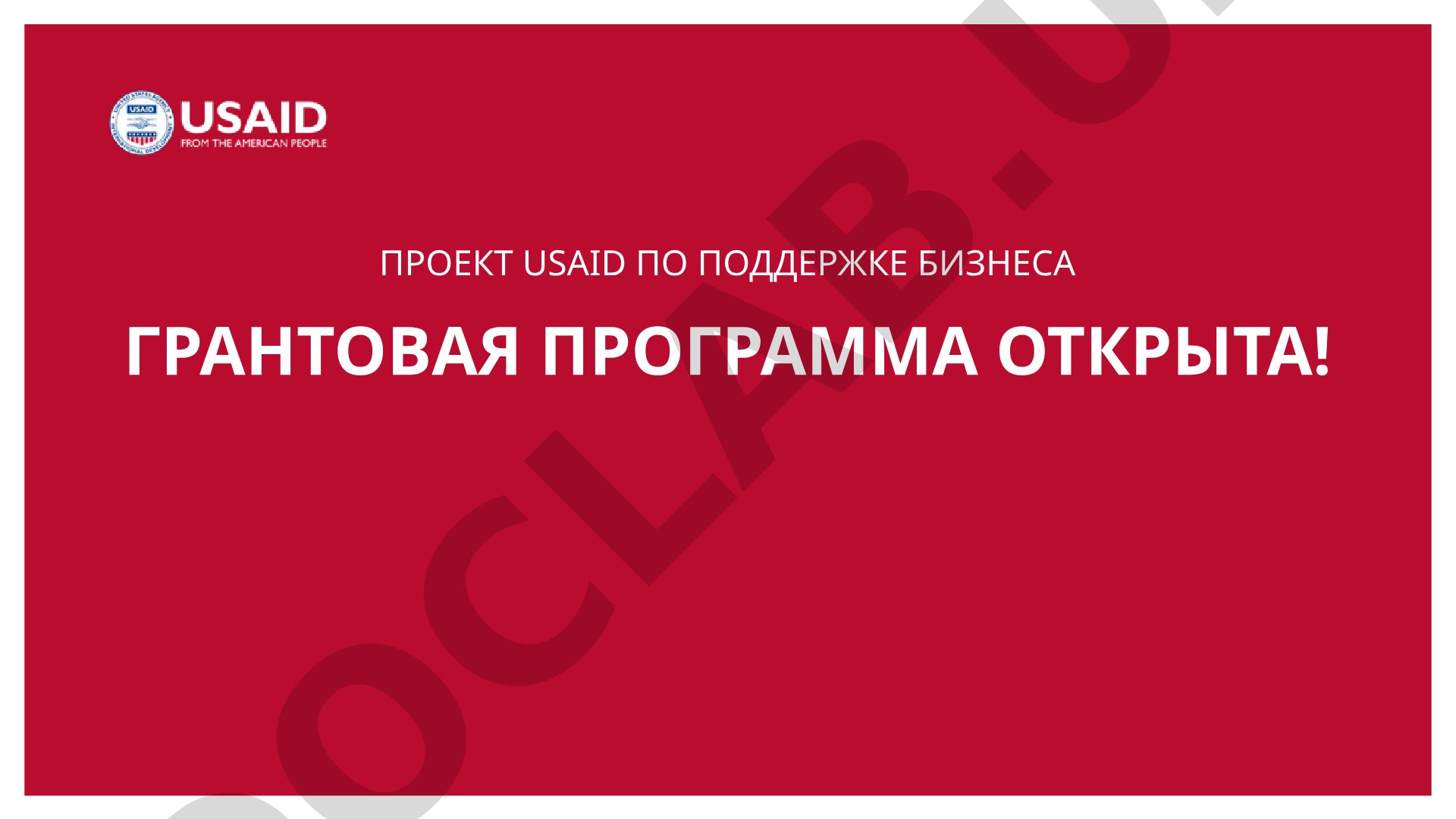 Грантовая программа открыта! Проект USAID по поддержке бизнеса