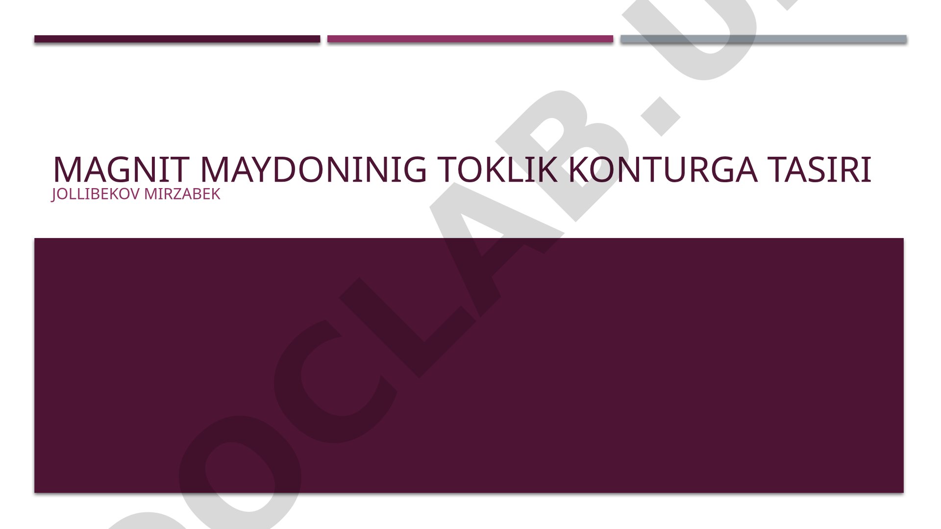 Magnit maydonining tokli konturga ta'siri