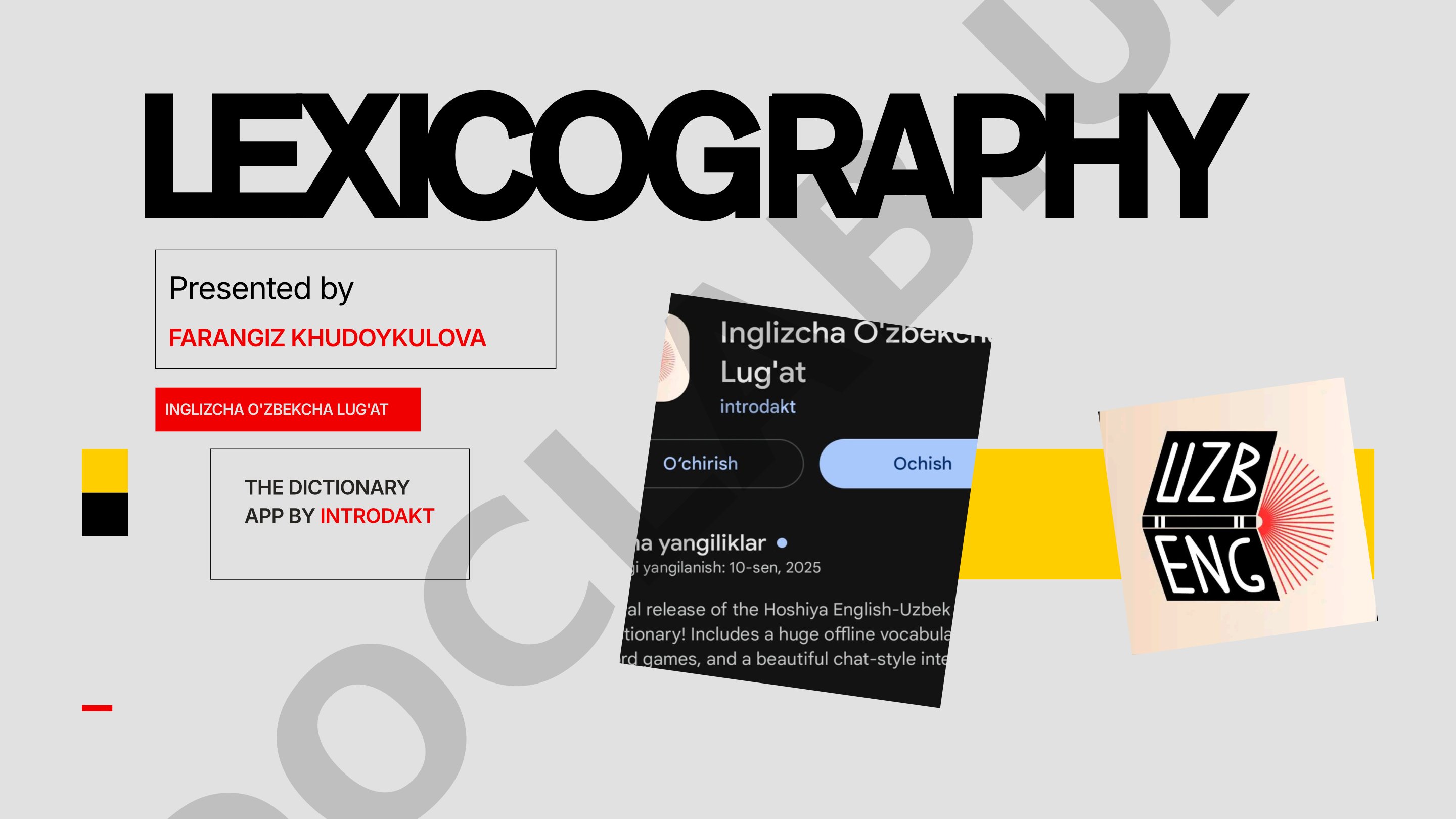 Lexicography inglizcha o'zbekcha lug'at