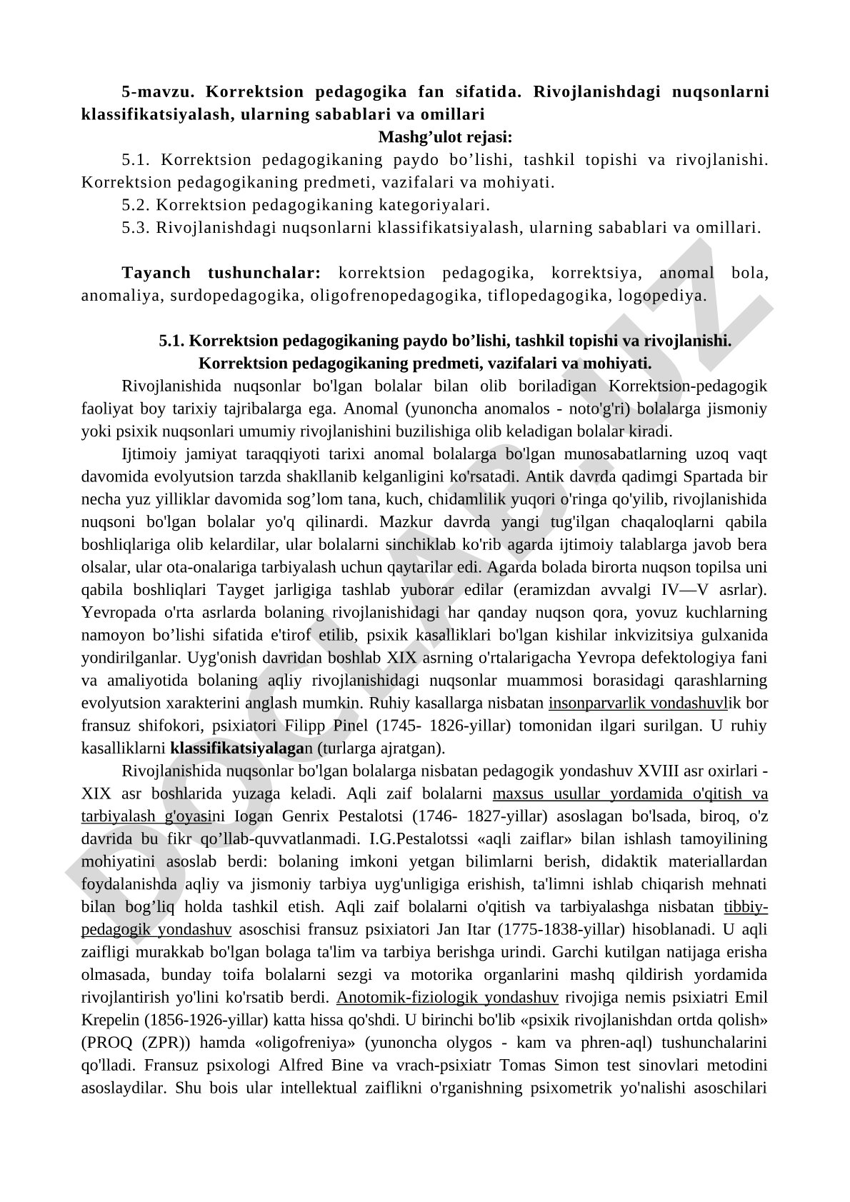 Korrektsion pedagogika fan sifatida