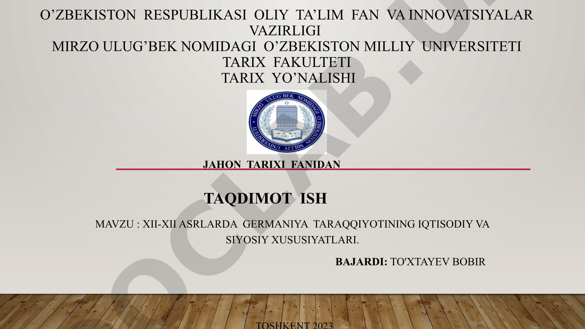 XII-XIII asrlarda Germaniya taraqqiyotining iqtisodiy va siyosiy xususiyatlari