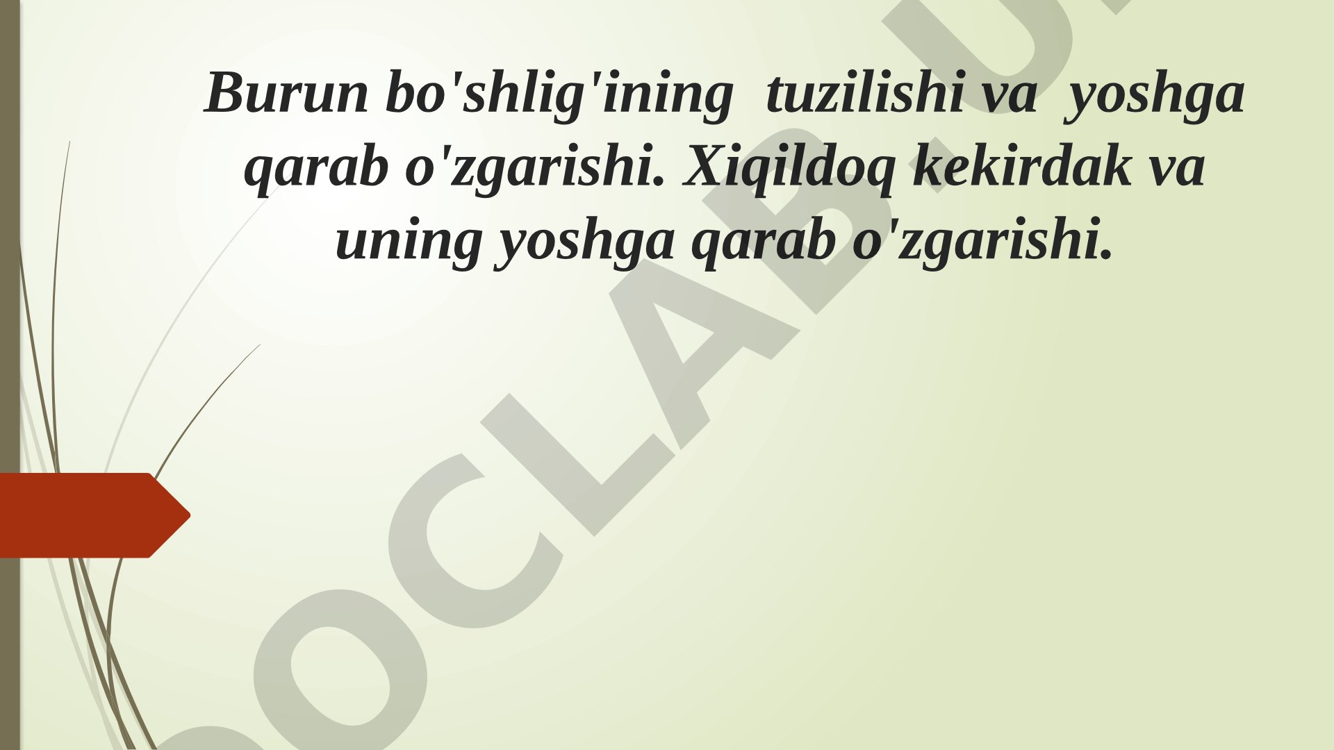 Burun bo‘shlig‘ining tuzilishi va yoshga qarab o‘zgarishi