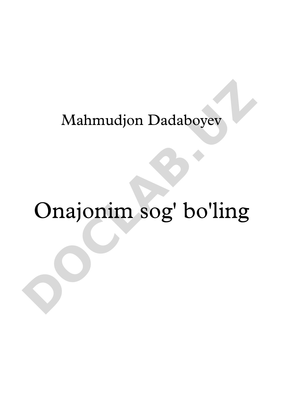 Onajonim sog' bo'ling