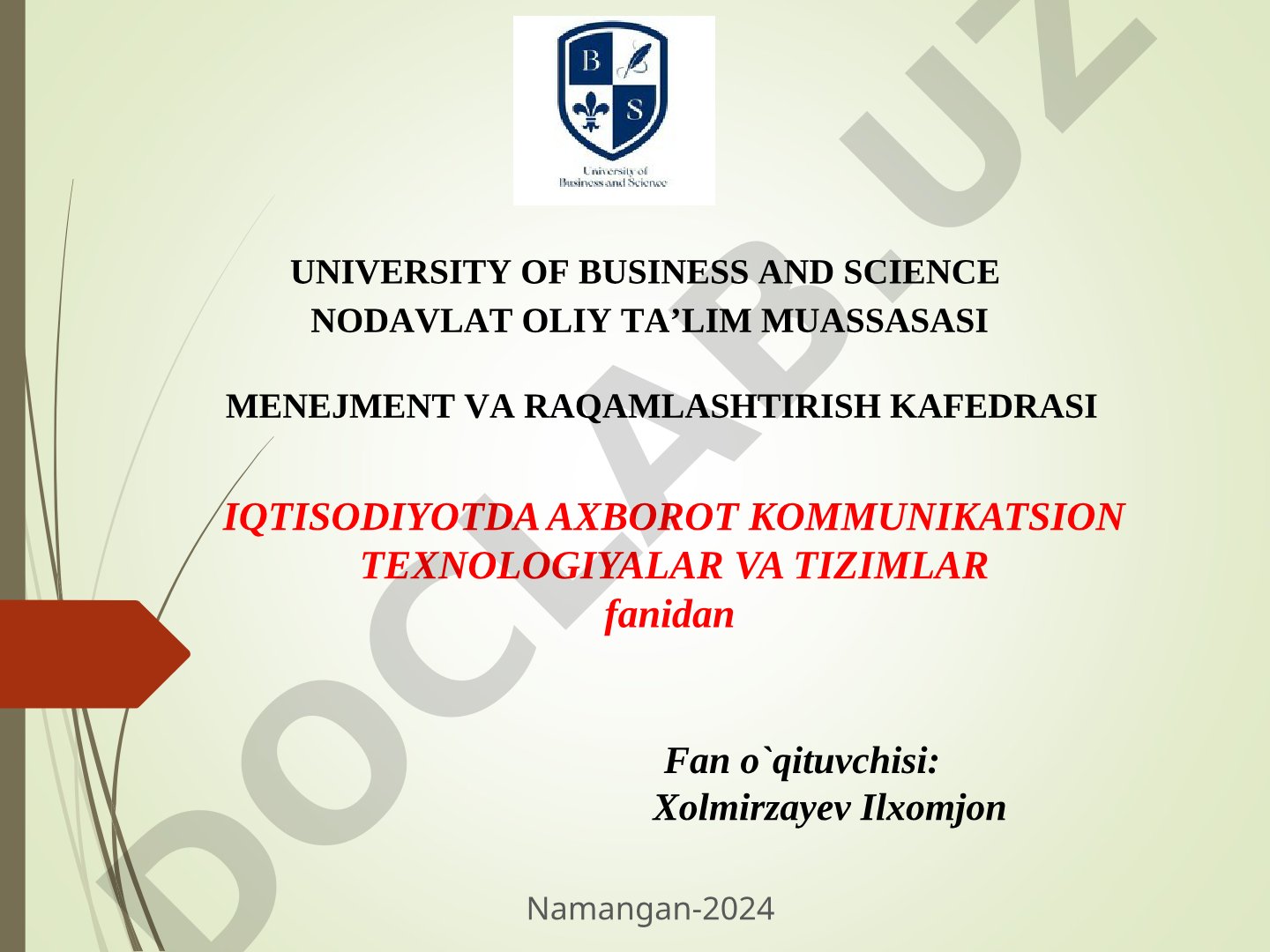 Iqtisodiyotda axborot kommunikatsiya texnologiyalarining o’rni va ahamiyati