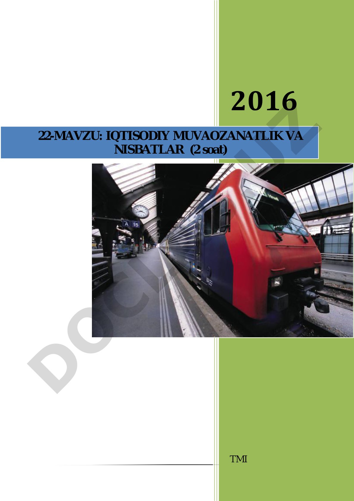 Iqtisodiy muvozanatlik va nisbatlar
