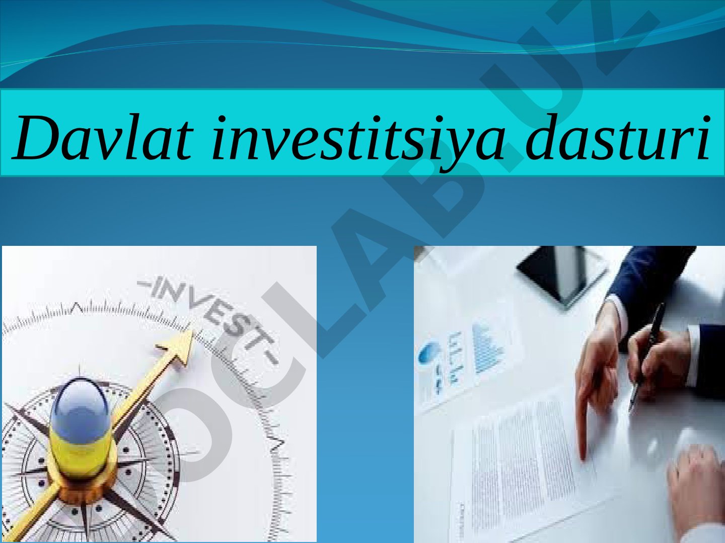 Investitsiya dasturining mohiyati, tarkibi va monitoringi haqida taqdimot