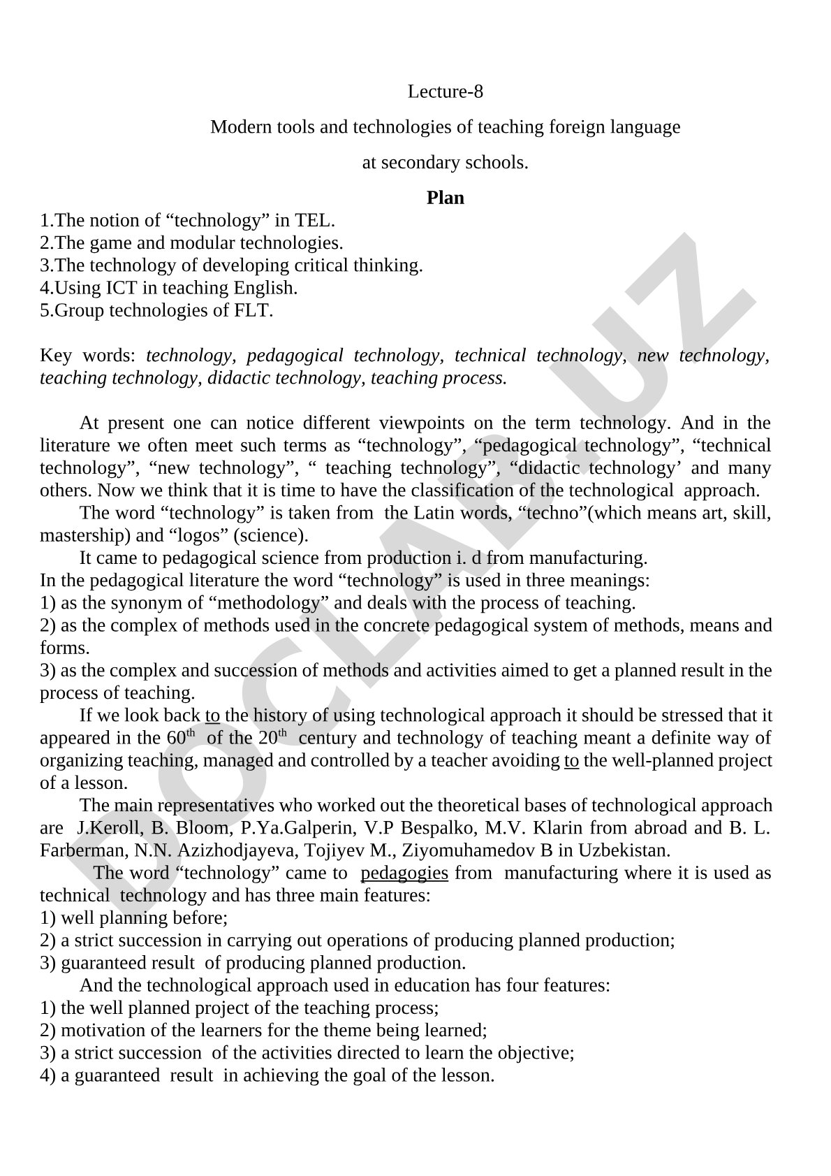 Modern tools and technologies of teaching foreign language at secondary schools