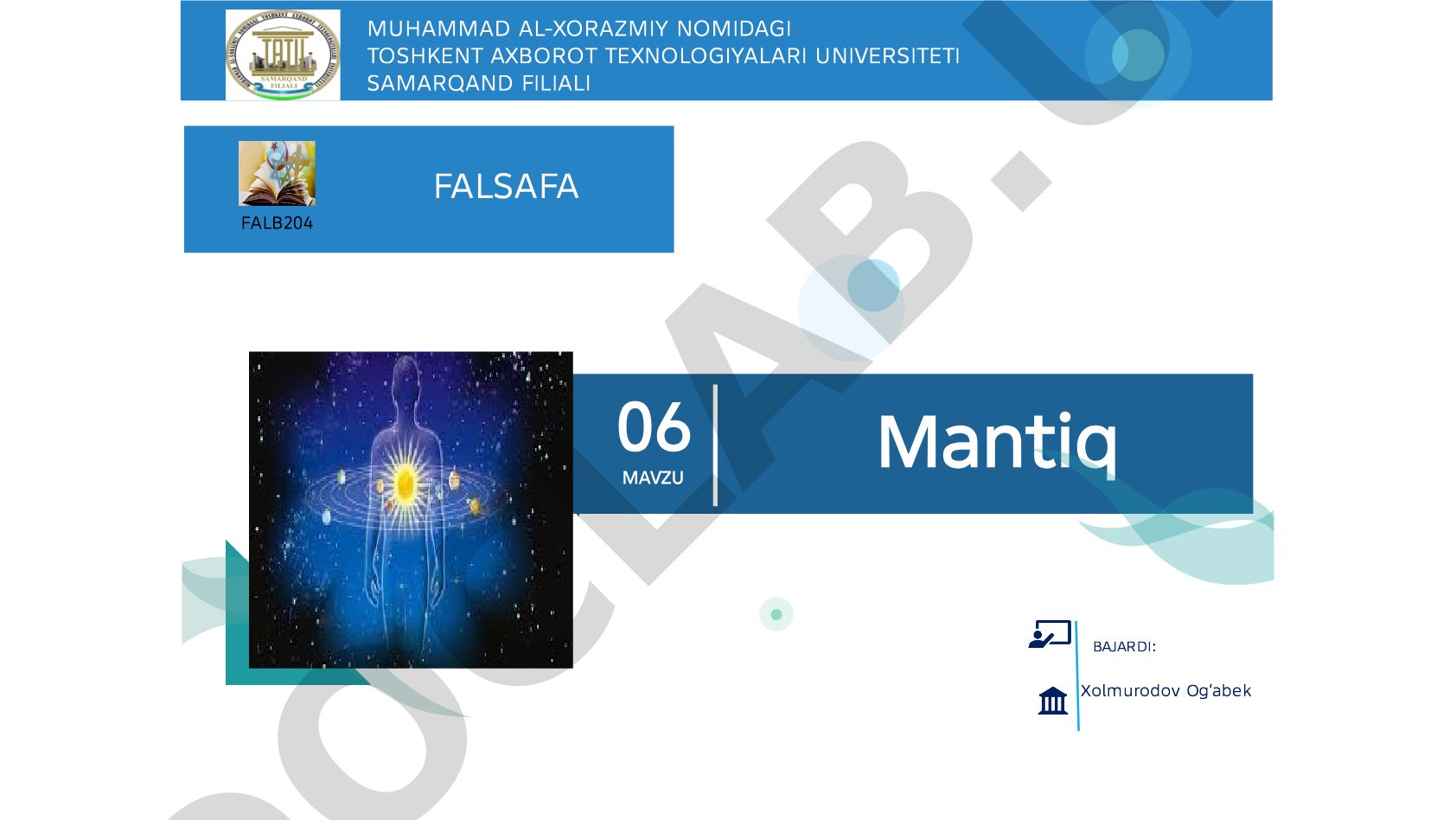 Mantiq fanining shakllanish tarixi