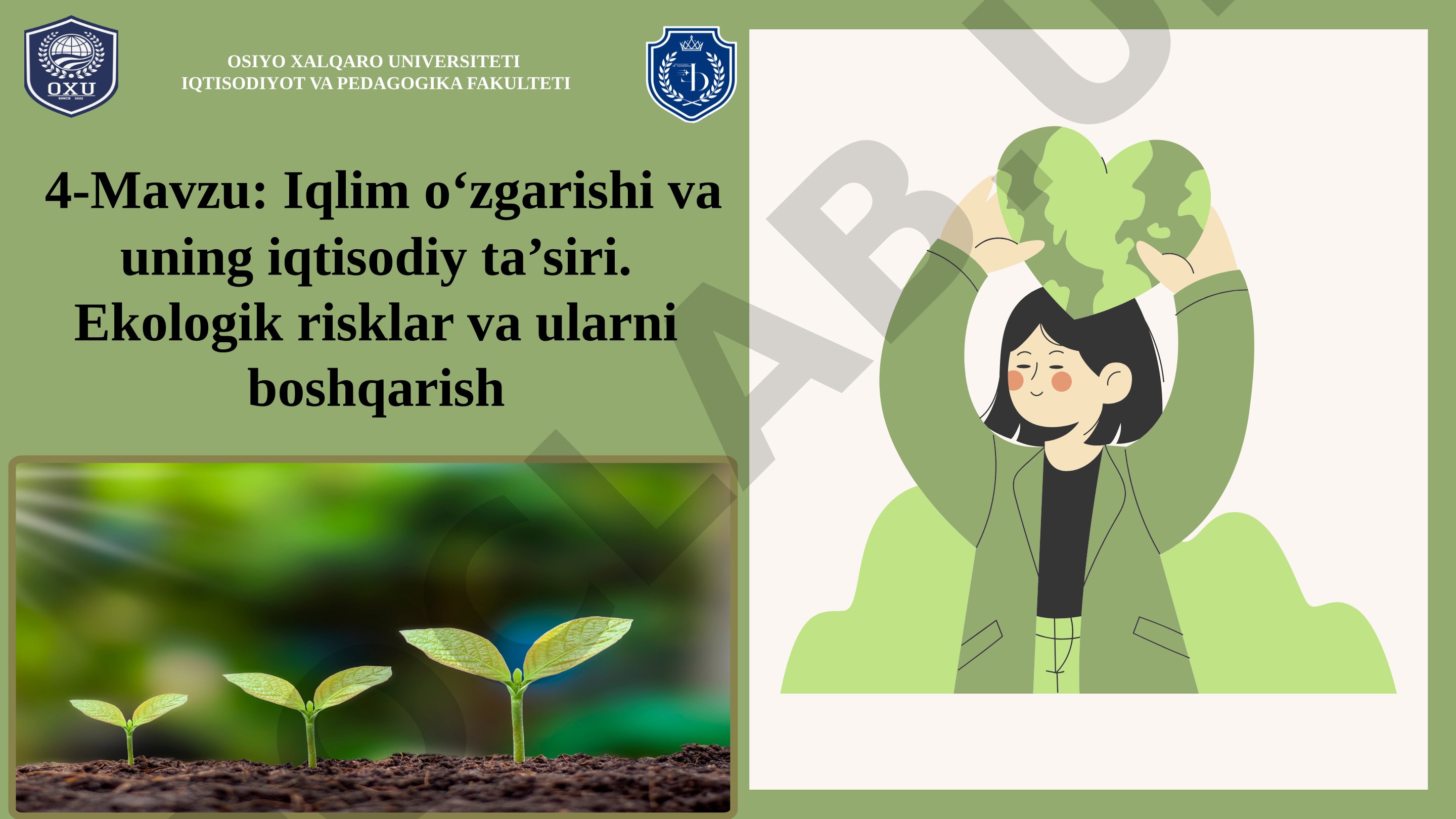 Iqlim o‘zgarishi va uning iqtisodiy ta’siri