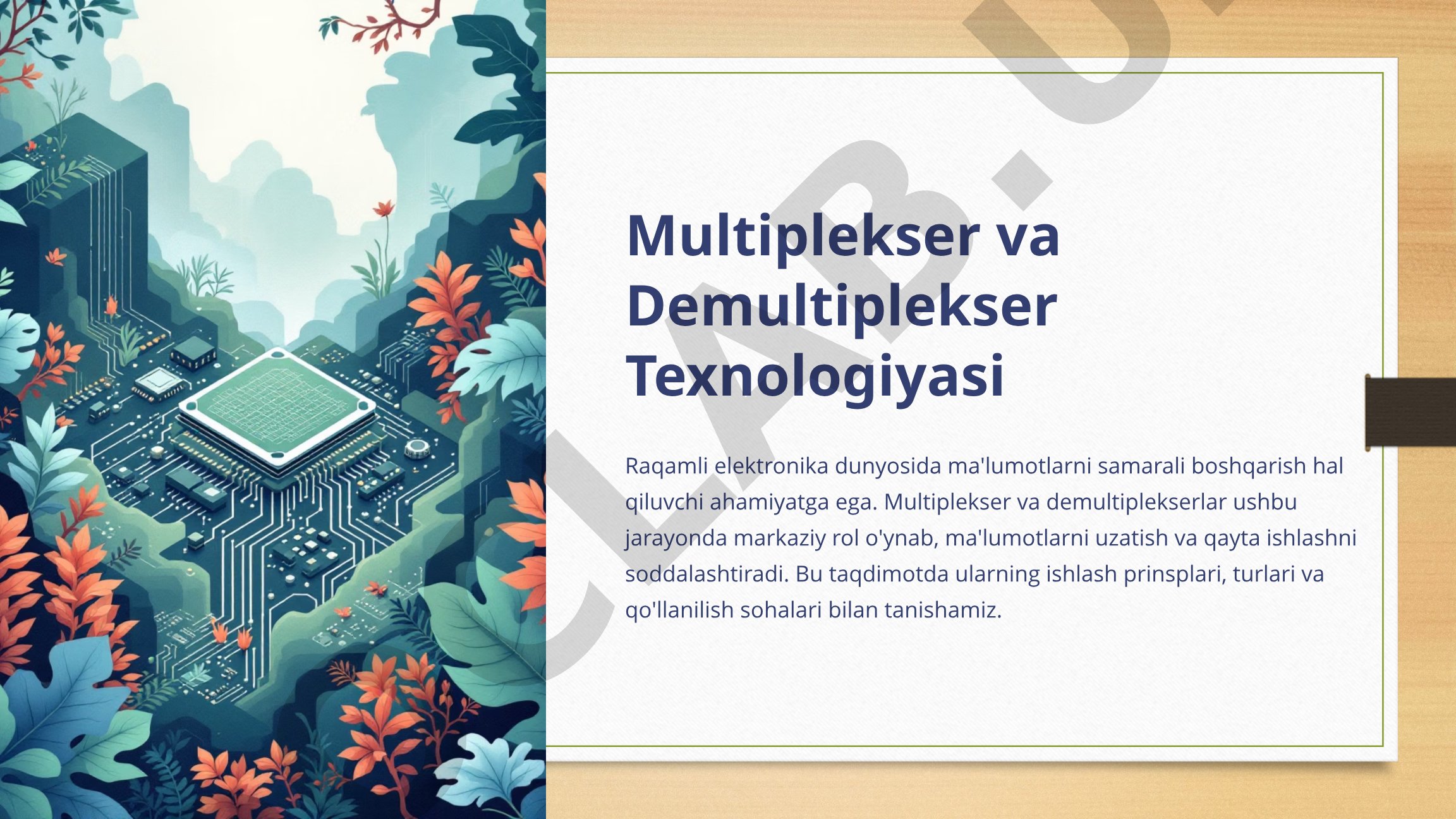 Multiplekser va Demultiplekser Texnologiyasi
