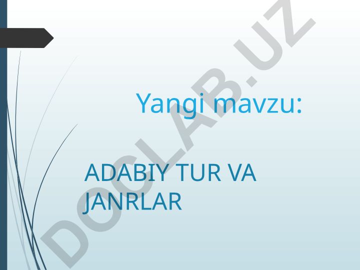 Adabiy tur va janrlar