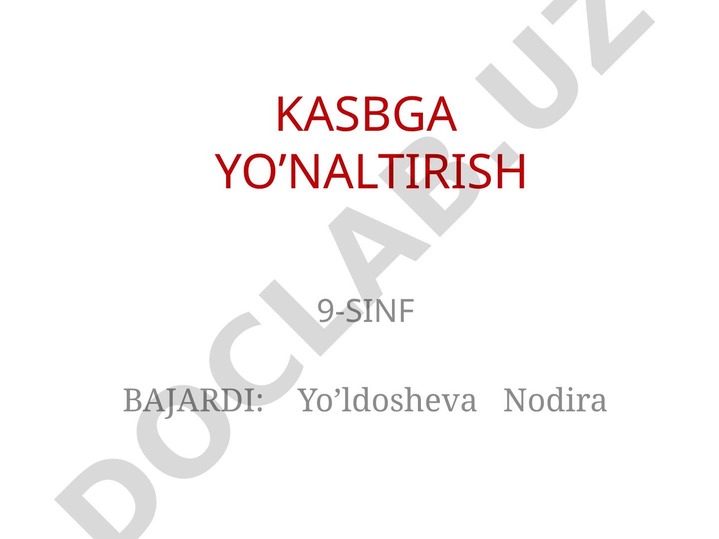 Kasb tanlash, kasblar tasnifi, qiziqishlar va kasb tanlashdagi xatolar haqida