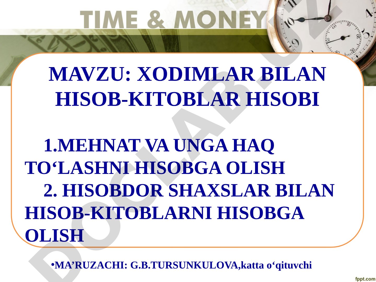 Xodimlar bilan hisob-kitoblar hisobi