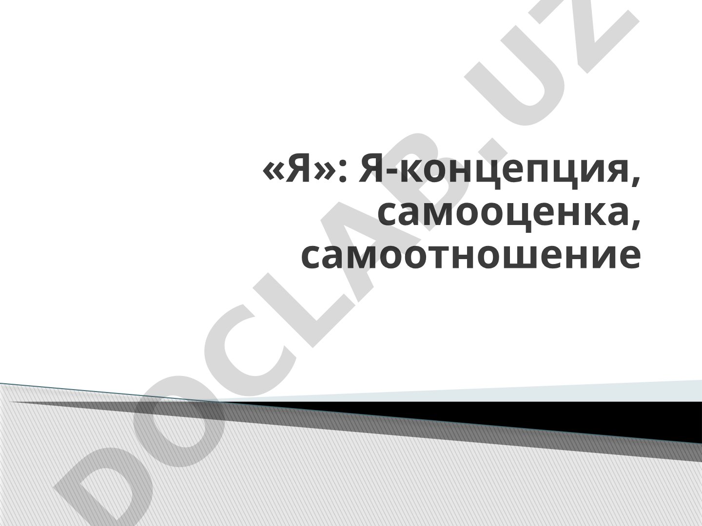 Я-концепция, самооценка, самоотношение