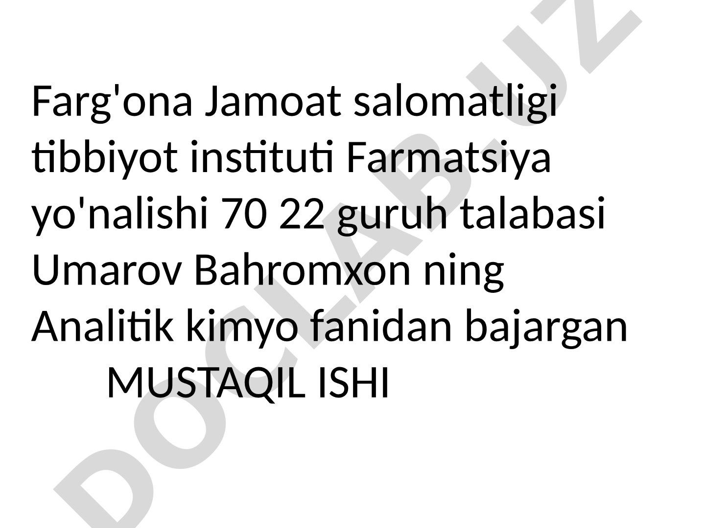 Dori vositalari sifati va miqdorini aniqlashda yupqa qavat xromotografiyasini qo'llanishi