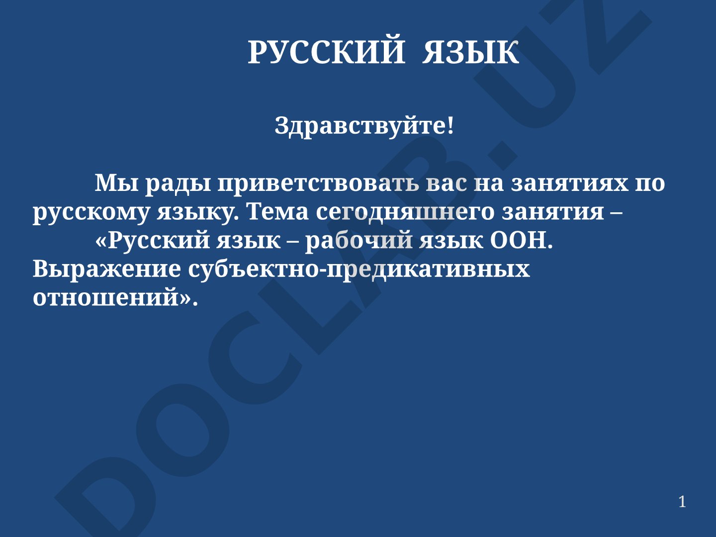 Русский язык – рабочий язык ООН. Выражение субъектно-предикативных отношений