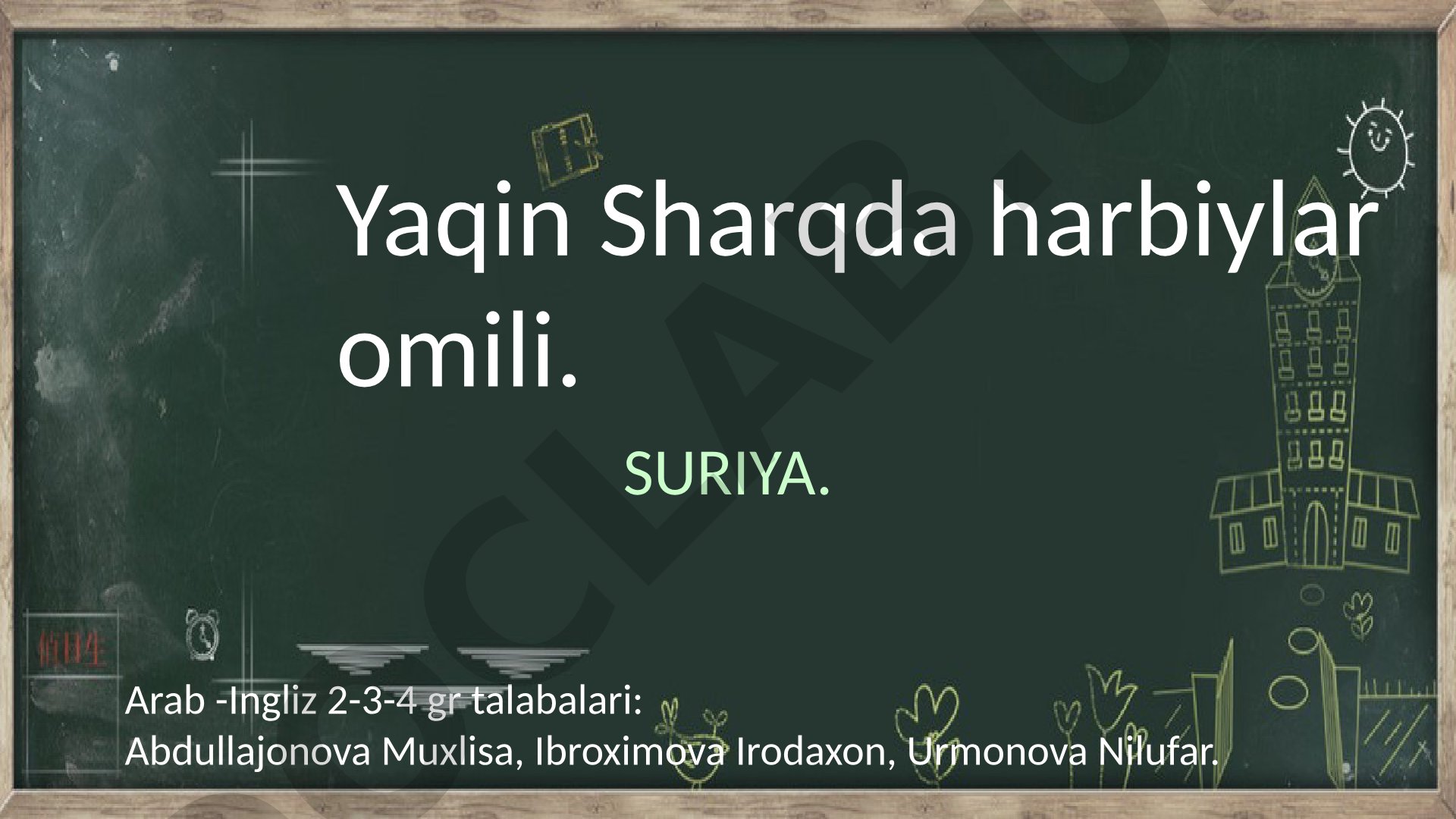 SURIYA. Yaqin Sharqda harbiylar omili