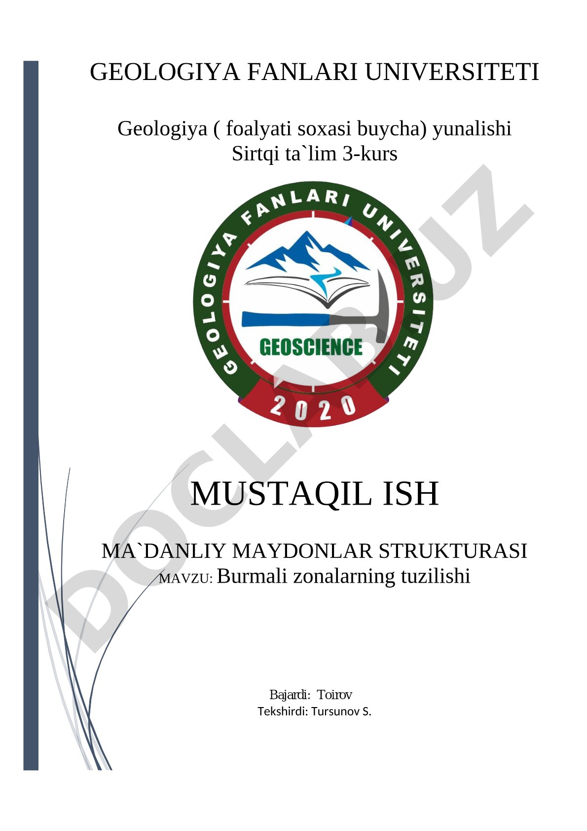 Burmali zonalarning hosil bo'lishi, elementlari, turlari va geologik ahamiyati haqida
