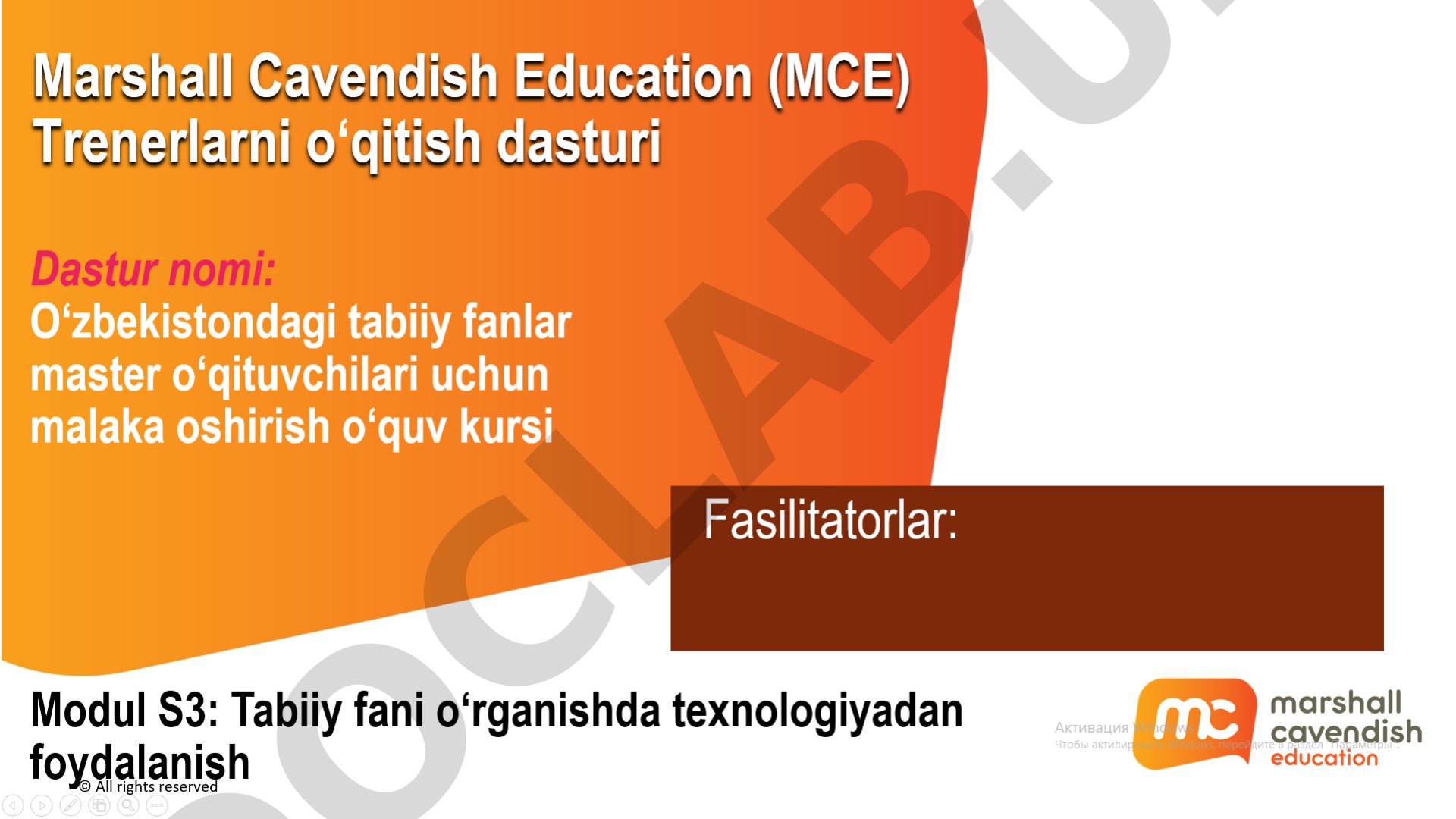 3-Modul mashg'ulot dasturi rejasi