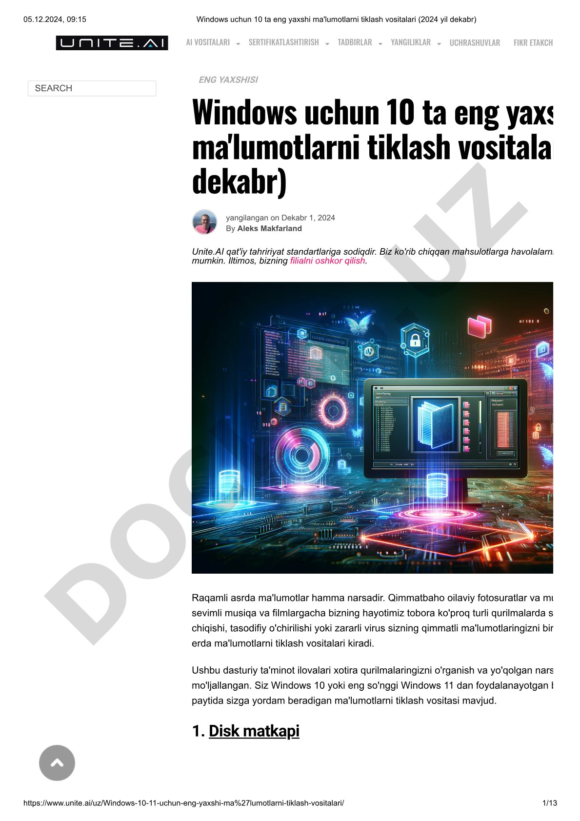 Windows uchun 10 ta eng yaxshi ma'lumotlarni tiklash vositalari (2024 yil dekabr)