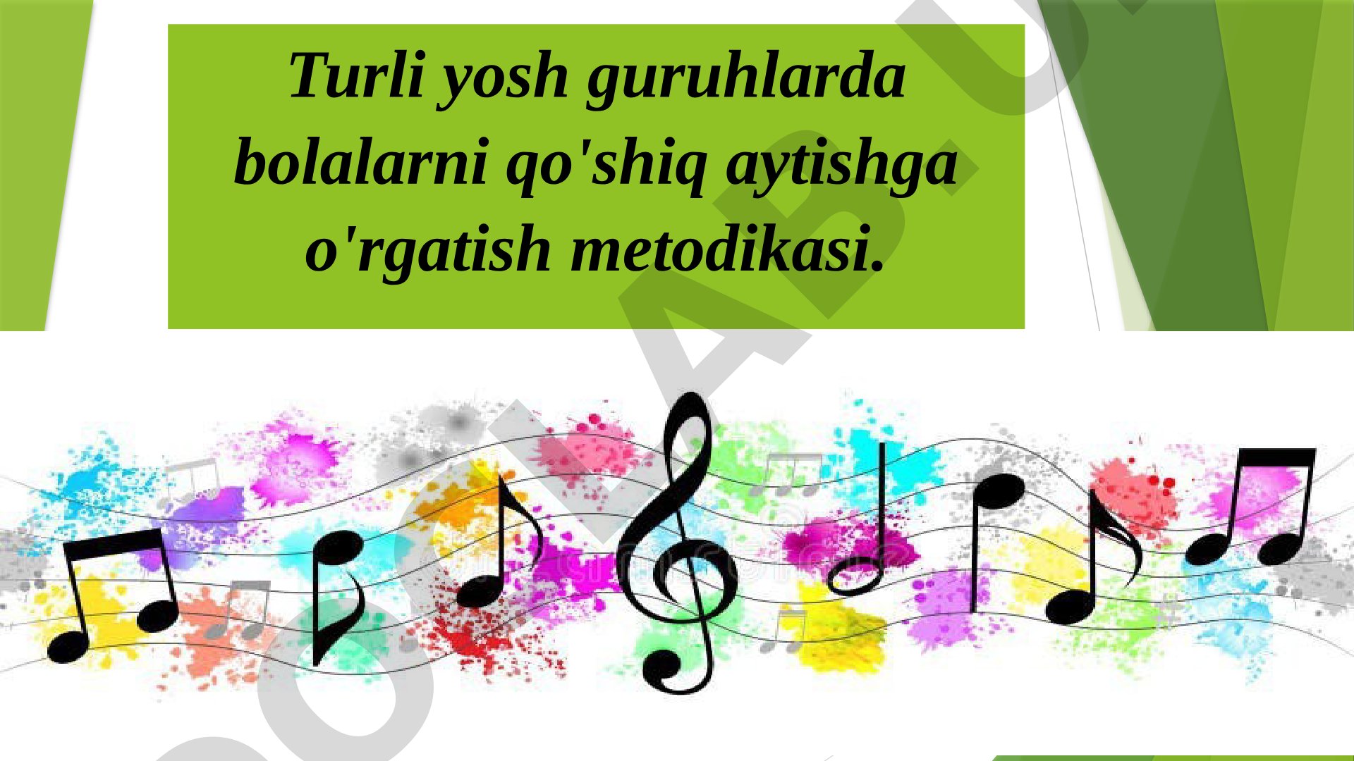 Turli yosh guruhlarda bolalarni qo'shiq aytishga o'rgatish metodikasi