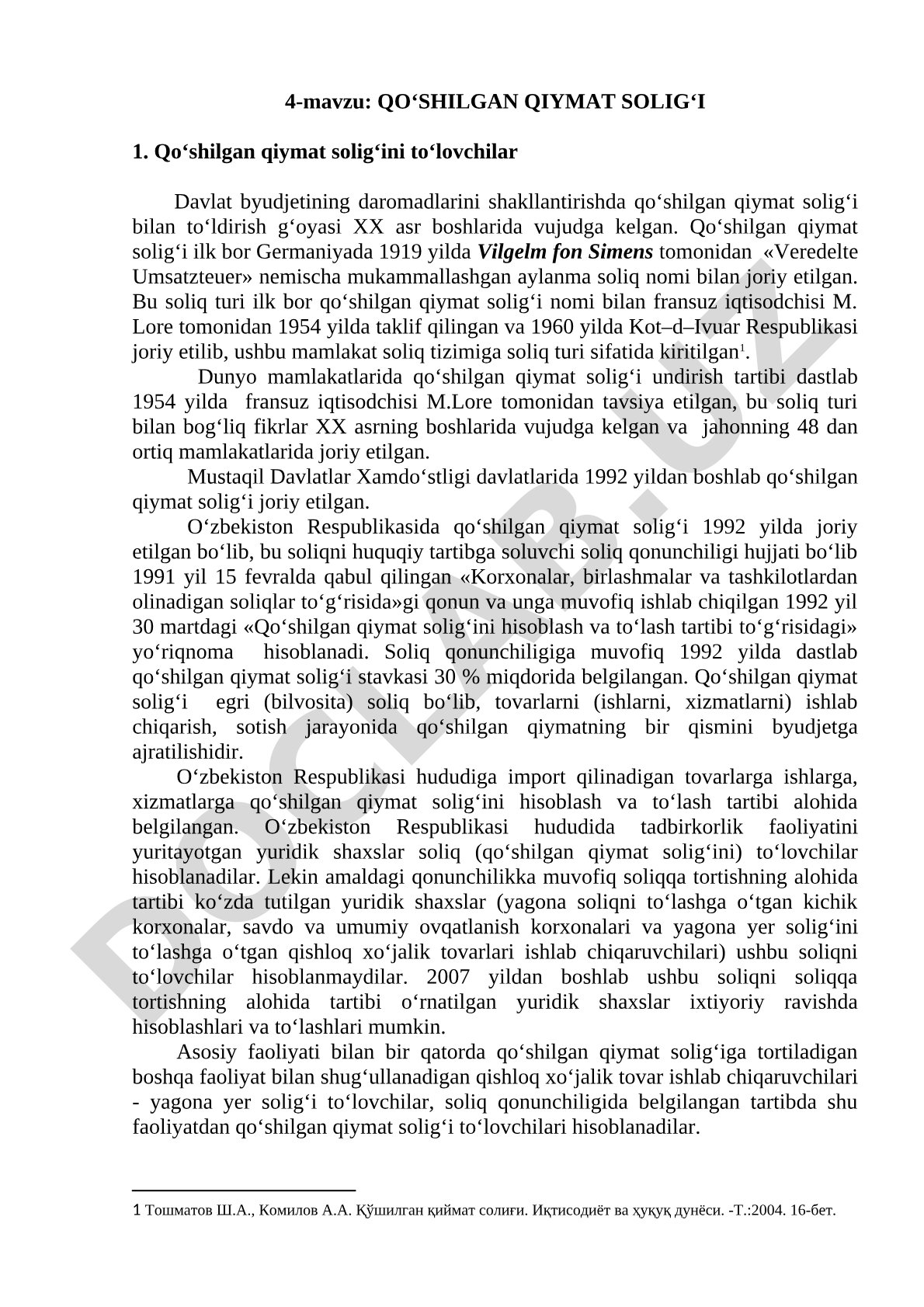 Qo‘shilgan qiymat solig‘i