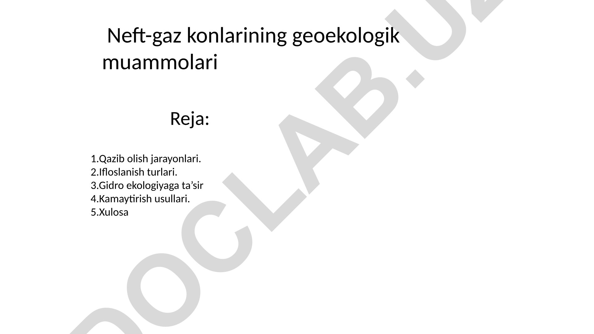 Neft-gaz konlarining geoekologik muammolari