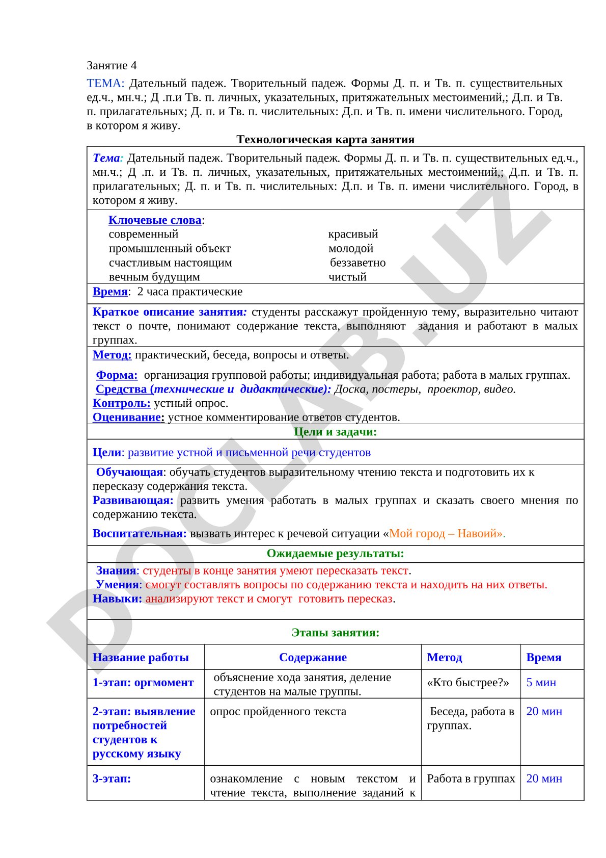Дательный и творительный падежи. Город, в котором я живу