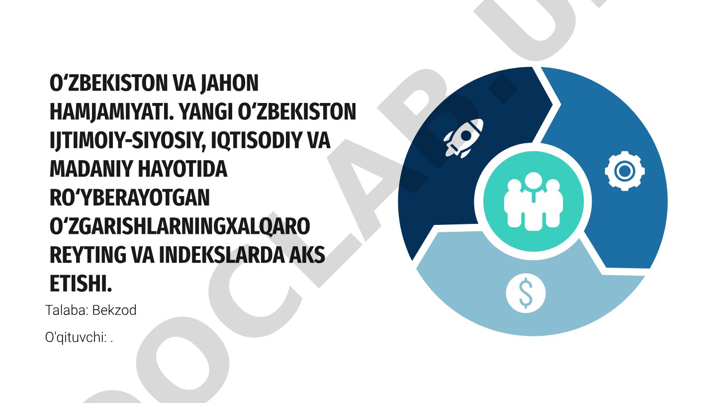 O'zbekiston va jahon hamjamiyati: yangi O'zbekiston ijtimoiy-siyosiy, iqtisodiy va madaniy hayotida ro'y berayotgan o'zgarishlarning xalqaro reyting va indekslarda aks etishi