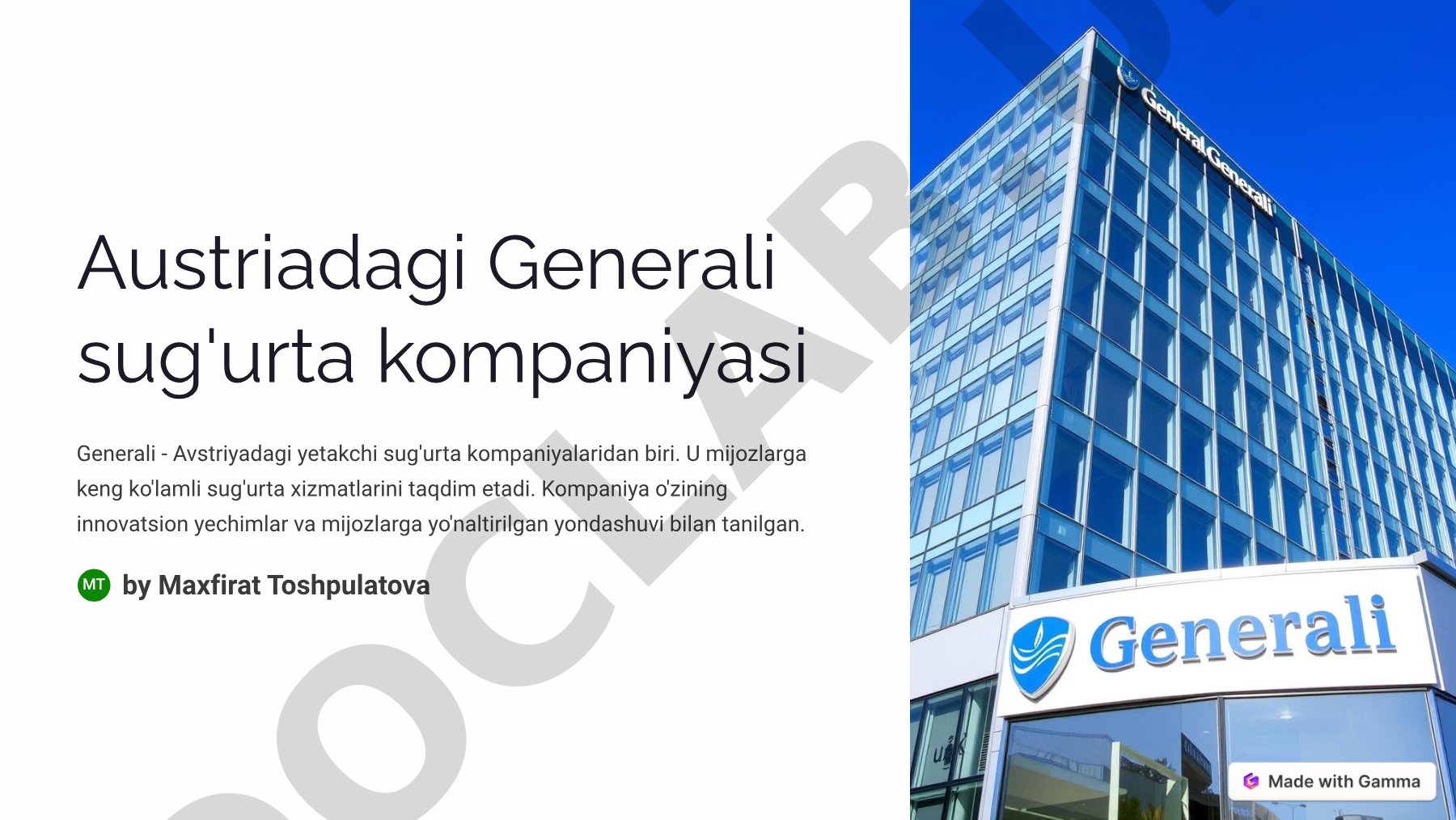 Austriadagi Generali sug'urta kompaniyasi