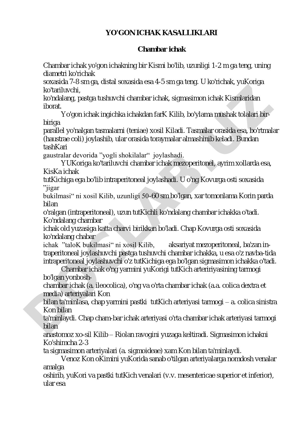 Yo'gon ichak kasalliklari