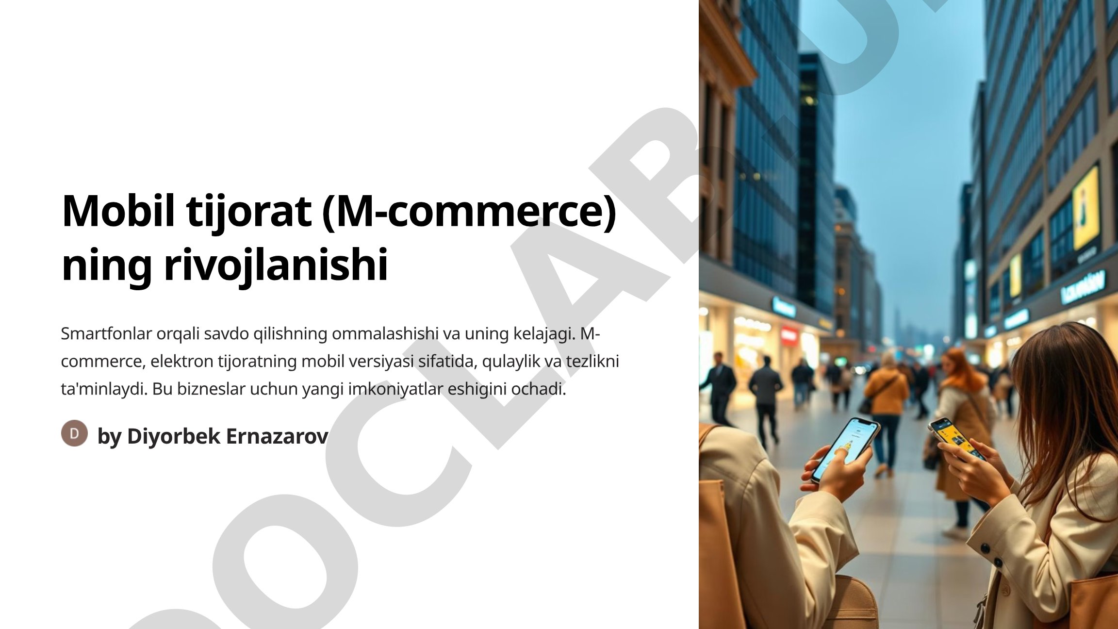 Mobil tijorat (M-commerce) ning rivojlanishi
