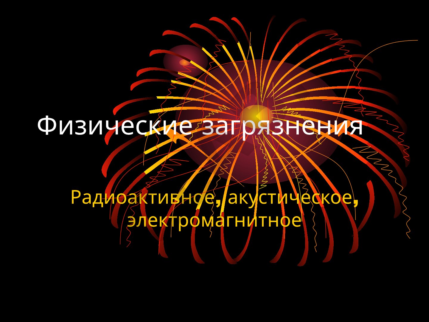 Физические загрязнения: радиоактивное, акустическое, электромагнитное