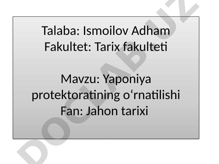 Yaponiya protektoratining oʻrnatilishi
