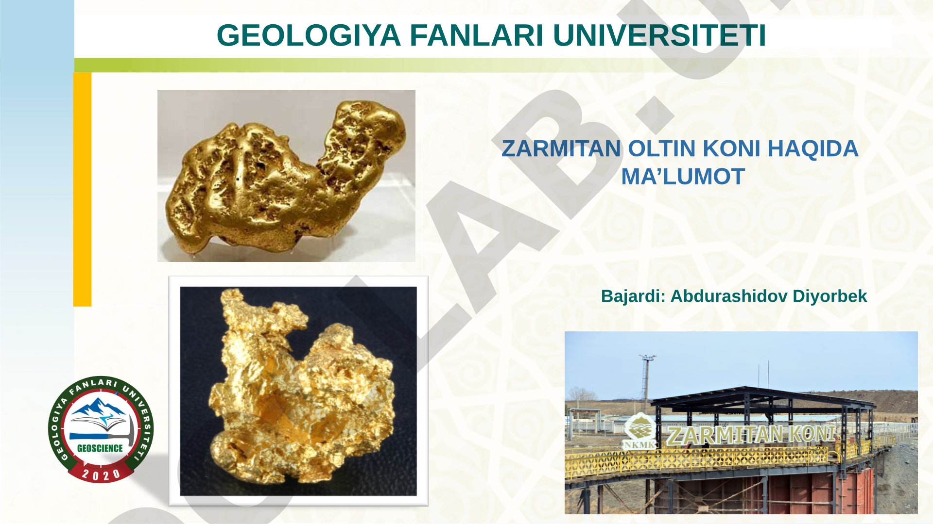 Zarmitan oltin koni haqida ma'lumot