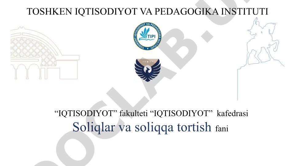 Yuridik shaxslardan olinadigan yer solig'i va maxsus to'lovlar