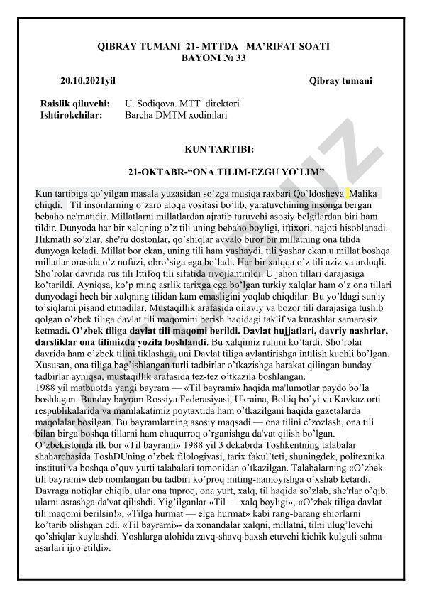 Ona tili - millatning bebaho boyligi va iftixori