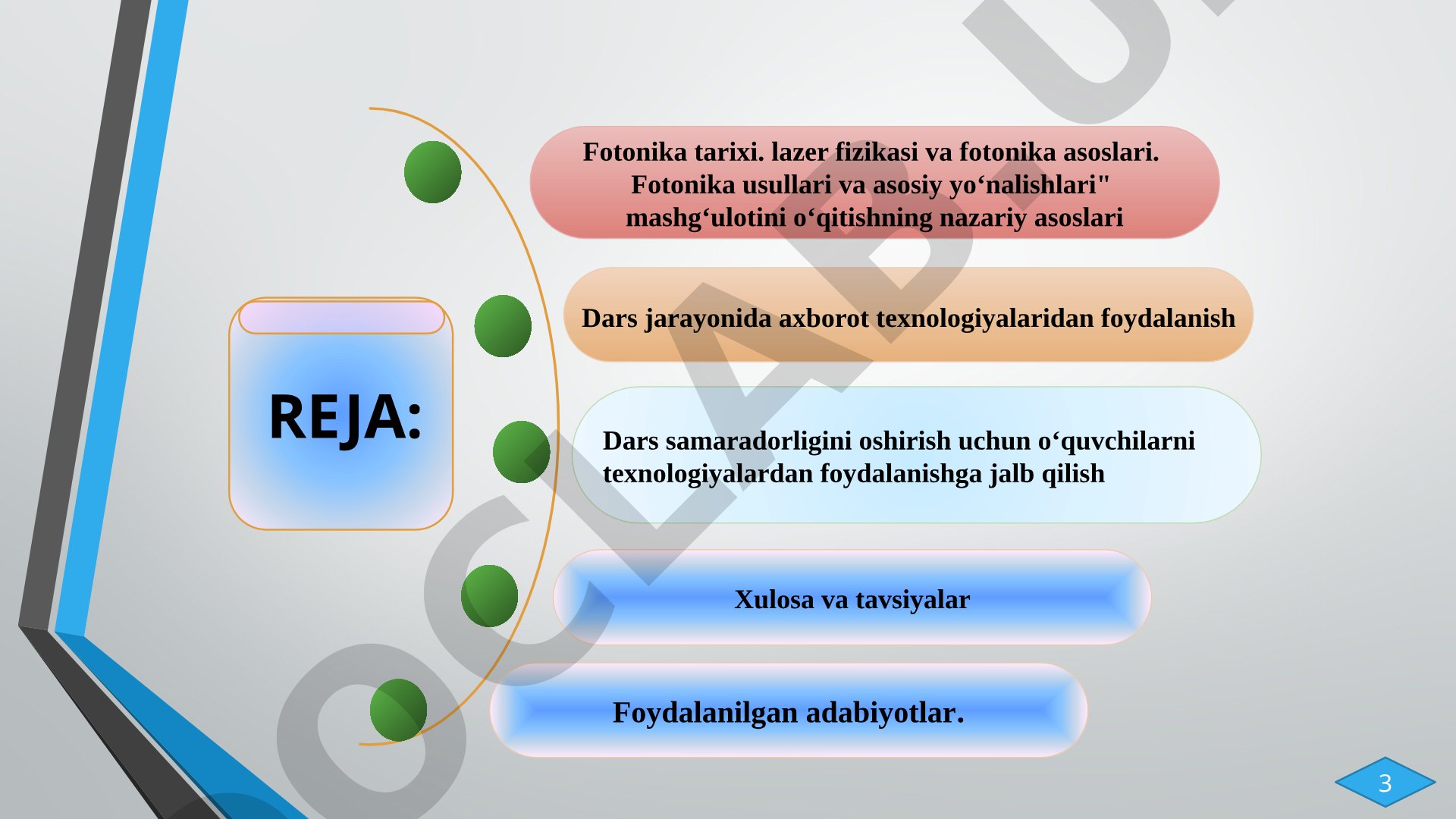 Fotonika tarixi. Lazer fizikasi va fotonika asoslari. Fotonika usullari va asosiy yo'nalishlari